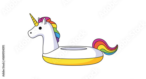 Magical rainbow unicorn pool float for summer fun and relaxation