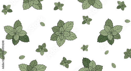 Abstract organic green leaf pattern design background illustration