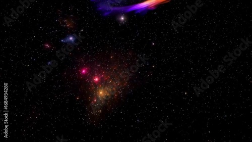 soft moving nebula space stars night sky animation background new quality nature scenic school cool education colorful light video footage