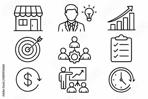 Business Management Icons Set
