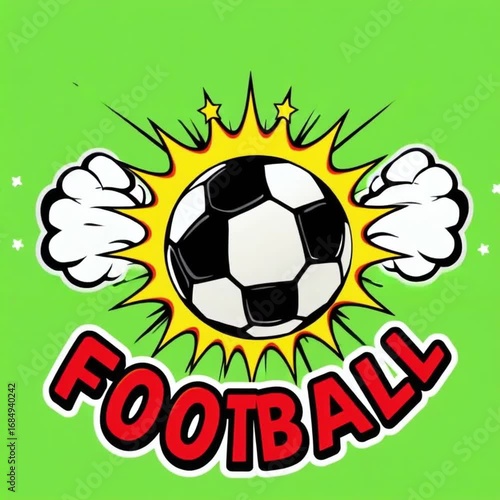 Wallpaper Mural Cartoon Style Football with Explosive Graphics and Fun Elements for Dynamic Sports Visuals Torontodigital.ca