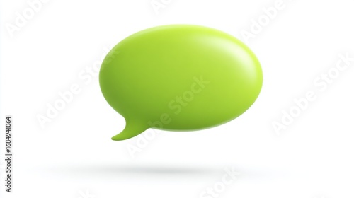 Green speech bubble on white background