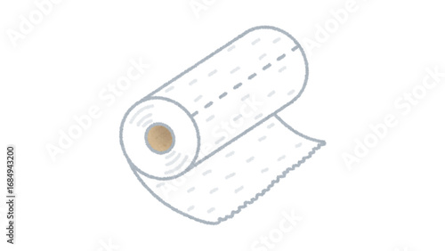 Rolled Towel. Blue Striped Soft Cartoon Fabric
