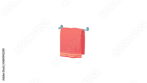 Rolled Towel. Blue Striped Soft Cartoon Fabric