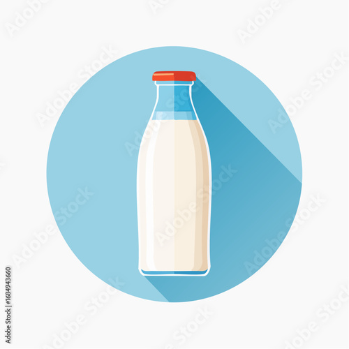 Illustration plate stylisée de packaging laitier