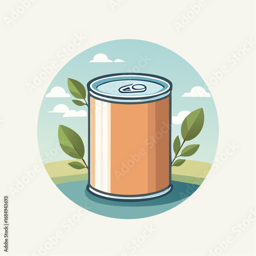 Illustration plate stylisée de packaging alimentaire