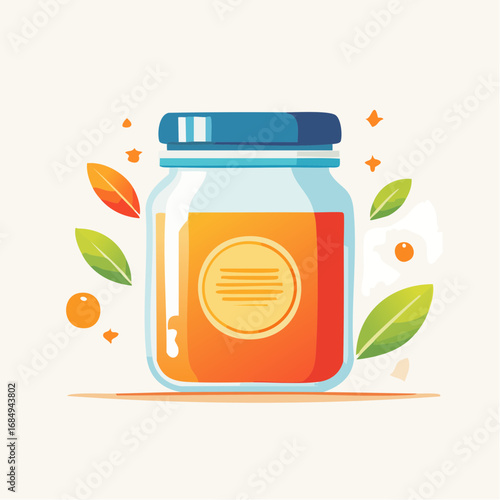 Illustration plate stylisée de packaging alimentaire