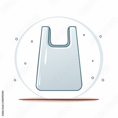 Icône vectorielle minimaliste d’un sachet plastique neutre