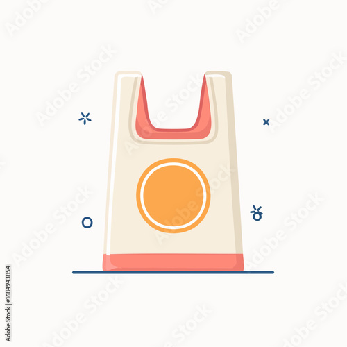 Illustration plate stylisée de packaging alimentaire