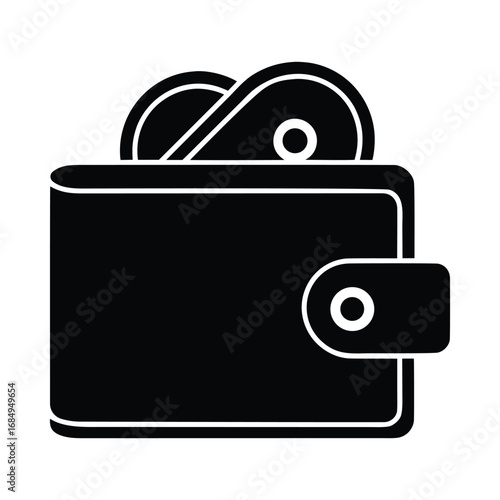 Wallet with Coins Icon Vector Illustration