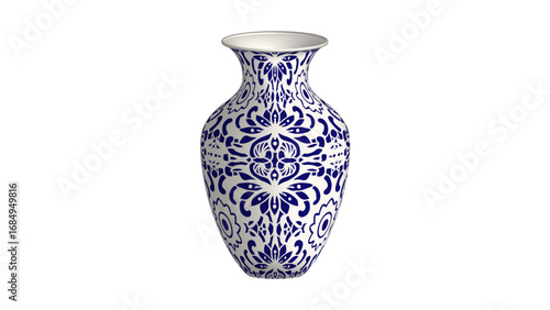 Navy blue China porcelain vase spiral curve square flower