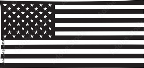 black and white US flag