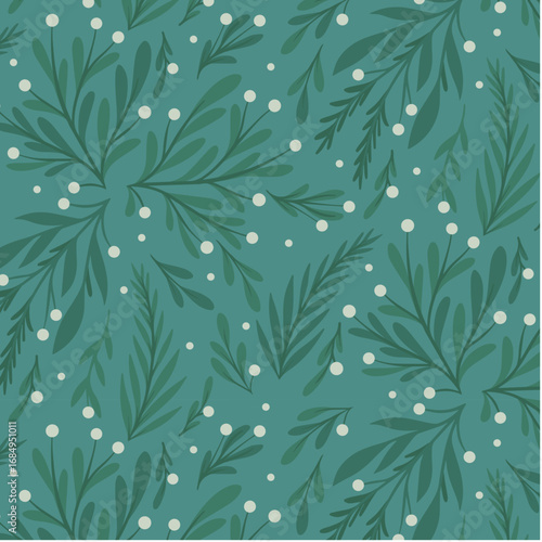 Geometric Christmas Border with Holly Berries and Gift Boxes in Modern Folk Style