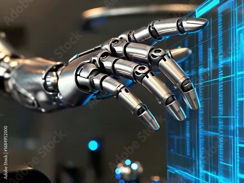 Futuristic Robotic Hand Technology with Artificial Intelligence and Innovation in Modern Industry