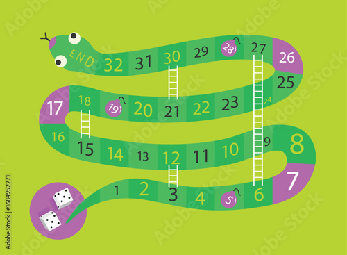Ladder snakes game,Funny frame for children.Vector illustrations.