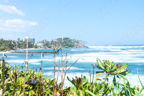 ocean with a city on view