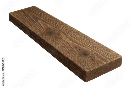 Narrow plank with a rustic finish and visible wood grain
