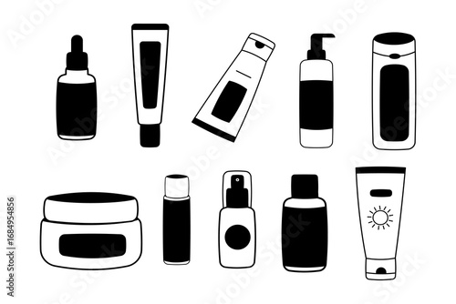 Skincare Clipart Set with Cream, Mask, and Beauty Products