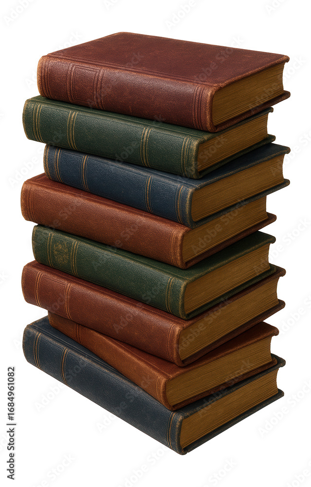 Fototapeta premium Stack of old books with worn covers