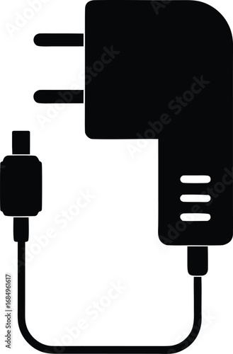 mobile charger silhouette icon