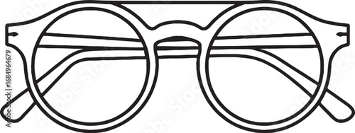 Elegant Eyeglasses Outline for Fashion and Vision Correction Minimalist Style Illustration Design Template Graphic Resource Element Isolated on White Background