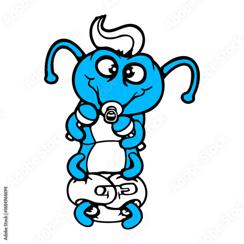 Caterpillar Baby Rattle Diaper Pacifier Child Fun