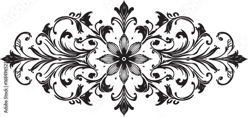 Elegant Floral Vector Design with Intricate Swirls for Decorative Art and Creative Projects enhancing any design with sophistication and vintage flair
