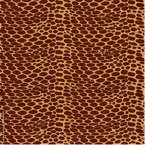 Giraffe skin pattern with irregular spots in brown and tan tones