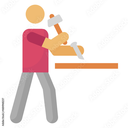 Carpenter Vector Icon which can easily modify or edit