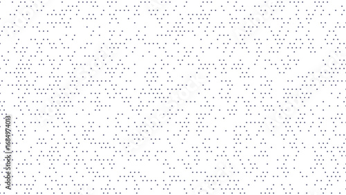 Abstract pattern of small gray dots on a white background creating a textured digital effect.