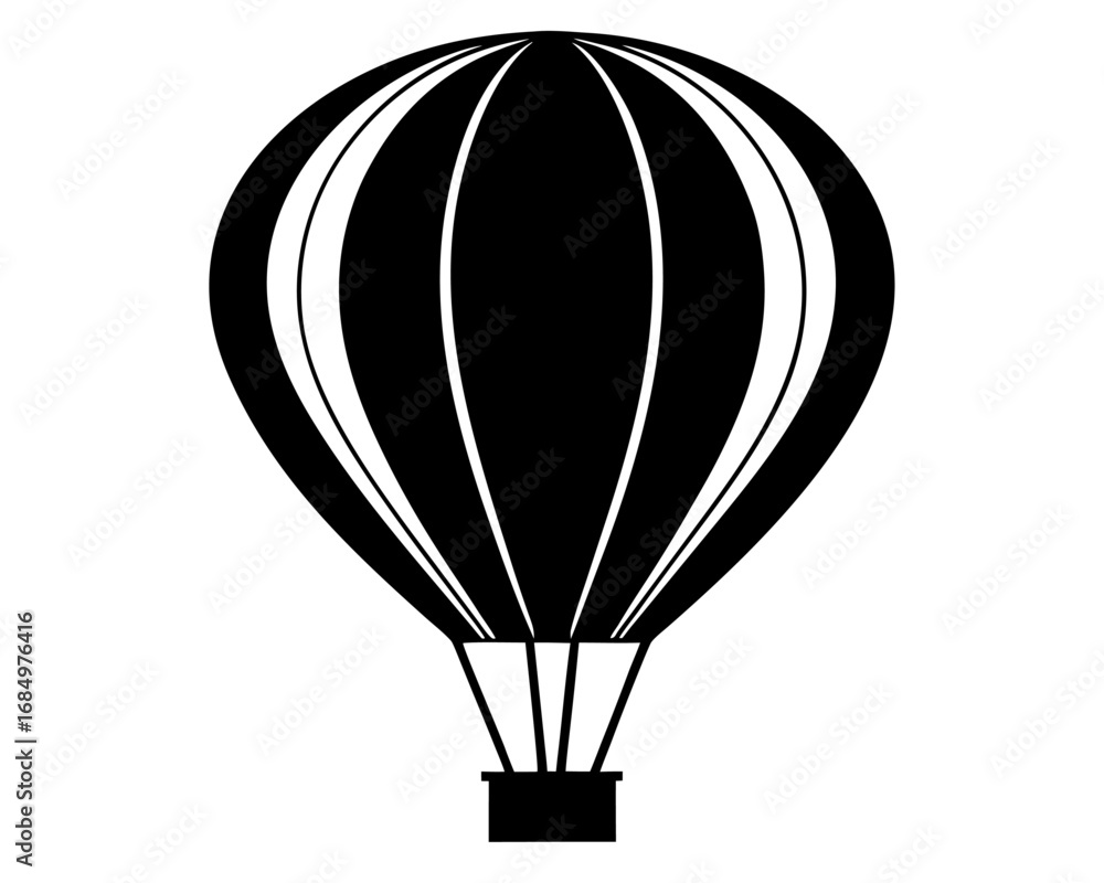 Naklejka premium Hot Air Balloon black silhouette ,Air Balloon icon