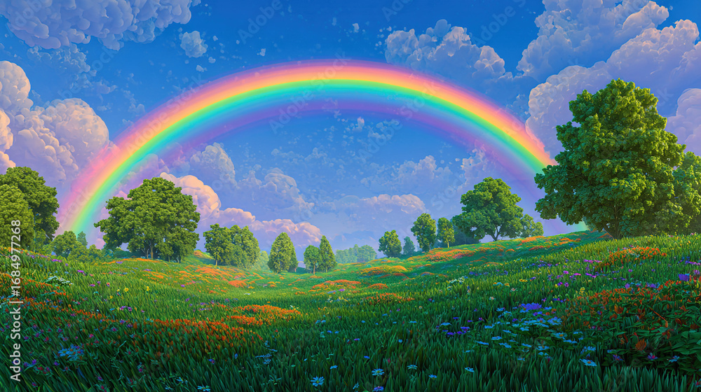 Obraz premium rainbow over the forest