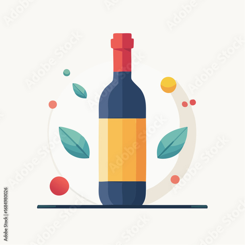 Illustration plate stylisée de boisson alcoolisée