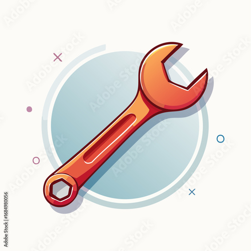 Icône vectorielle minimaliste d’une clé à molette