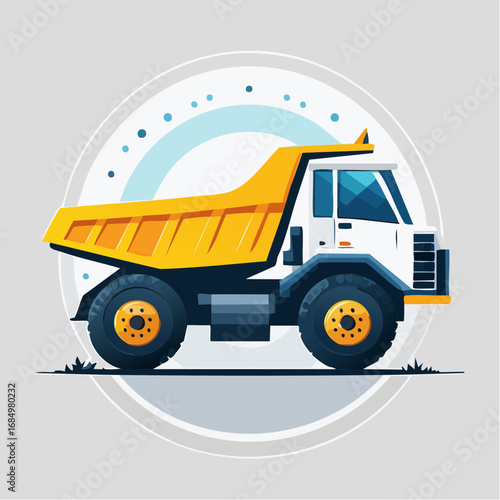 Illustration plate stylisée de transport matériaux