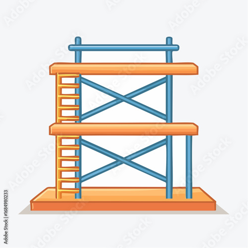 Illustration plate stylisée de structure BTP