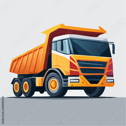 Icône vectorielle minimaliste d’un camion benne chantier