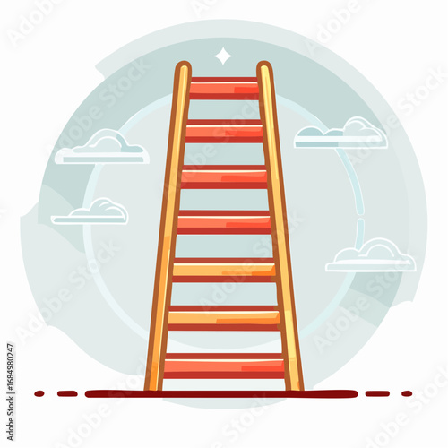 Illustration plate stylisée d’outil bâtiment