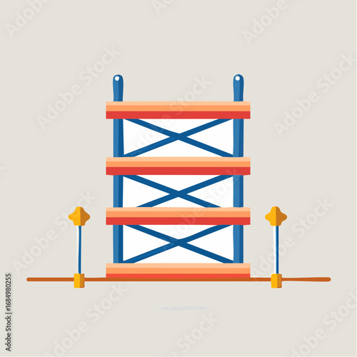 Icône vectorielle minimaliste d’un échafaudage de chantier