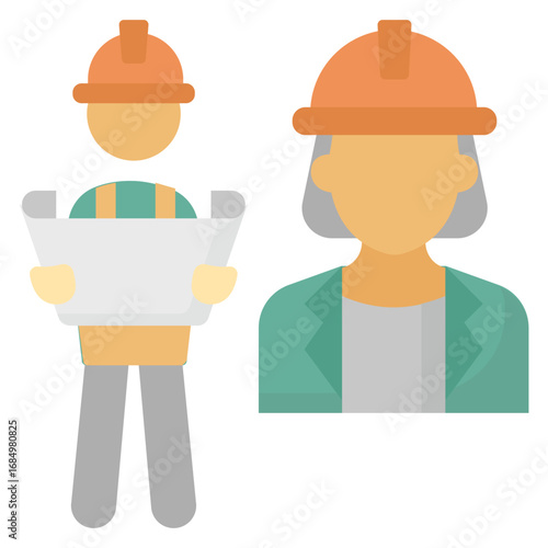 Engineer  Vector Icon which can easily modify or edit