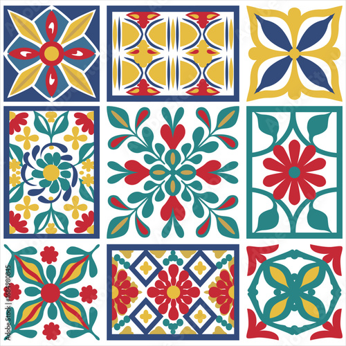 A beautiful vector set of ornaments in different colors. Elegant lines of royal floral ornamentation on a white background.