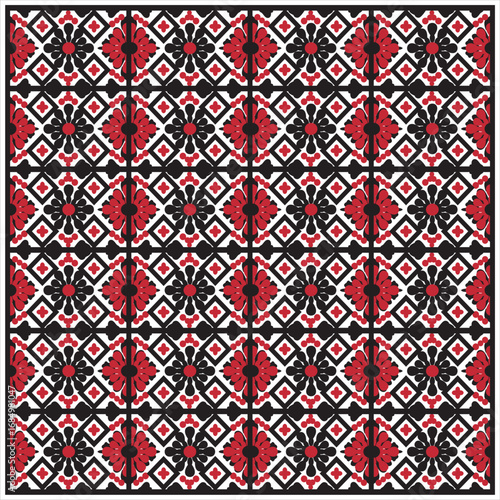 Vector ethnic royal floral mesh ornament, dark. Flowers and lines. Elegant lines of royal floral ornament on a white background.	

