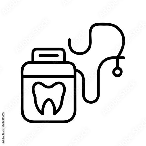 Dental floss container icon for oral care
