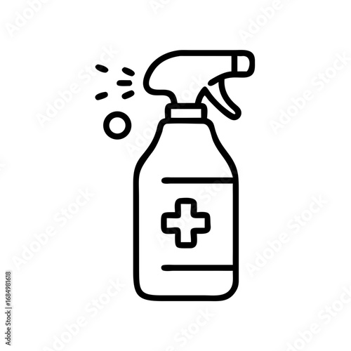 Disinfectant spray bottle icon for hygiene

