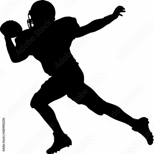 a silhouette of  football player