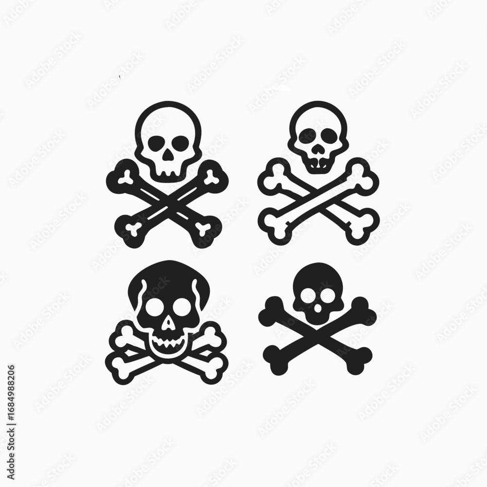 Fototapeta premium skull and crossbones icon set vector template 