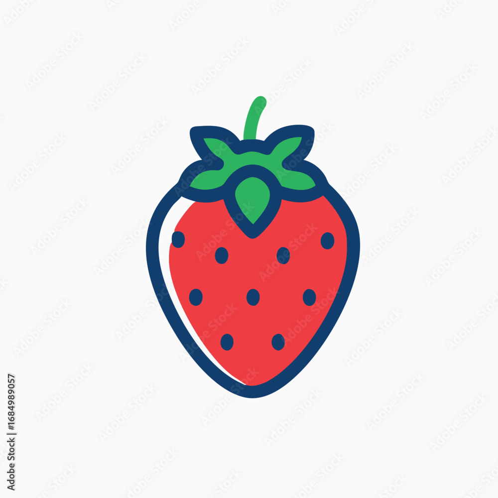 Obraz premium strawberry icon fully editable vector template