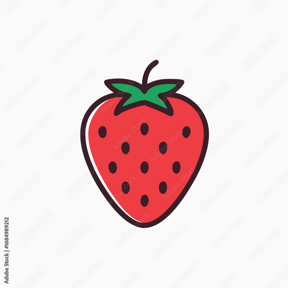 Obraz premium strawberry icon vector design template in white background