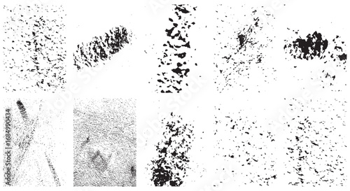 Grunge overlay texture set .Isolated on White Background