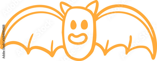 Halloween Bat Outline Doodle